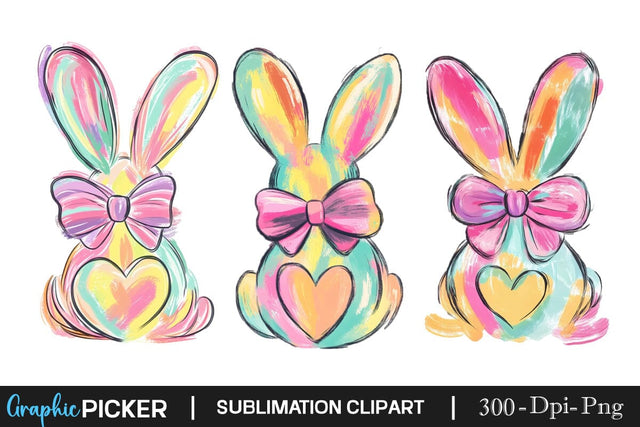 Pastel Brushstroke Easter PNG, Happy Easter Sublimation, Easter Bunny Sublimation DesignPlante 503 