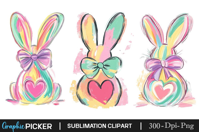 Pastel Brushstroke Easter PNG, Happy Easter Sublimation, Easter Bunny Sublimation DesignPlante 503 