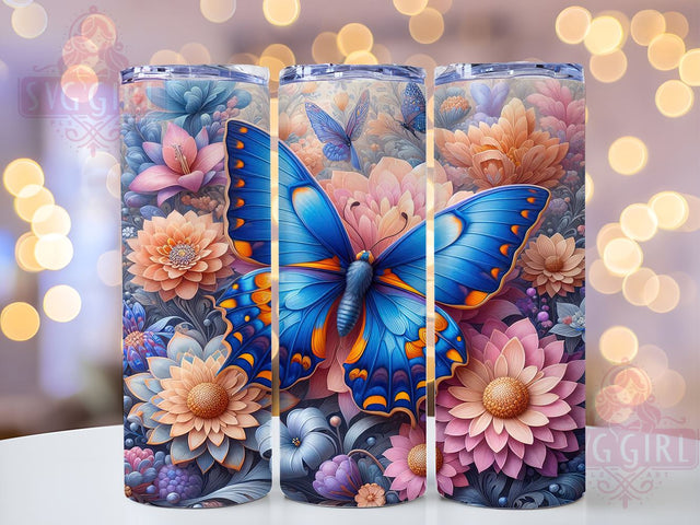Pastel Butterflies Spring Tumbler Wrap, Pastel Butterflies, Flower Tumbler, Tumbler Wrap, Sublimation Design, Cute Floral Decor, Spring Vibes, Butterfly Lover Gift Sublimation SvggirlplusArt 