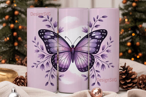 Pastel Butterfly 20oz Tumbler Wrap Sublimation DesignSVG 