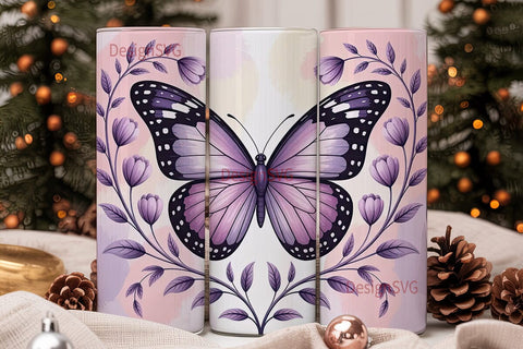 Pastel Butterfly 20oz Tumbler Wrap Sublimation DesignSVG 