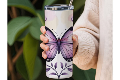 Pastel Butterfly 20oz Tumbler Wrap Sublimation DesignSVG 