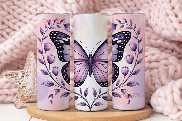 Pastel Butterfly 20oz Tumbler Wrap Sublimation DesignSVG 