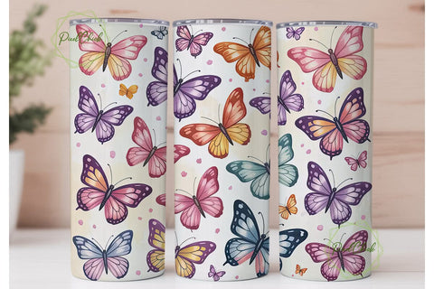 Pastel Butterfly 20oz Tumbler Wrap Sublimation PixelChick 