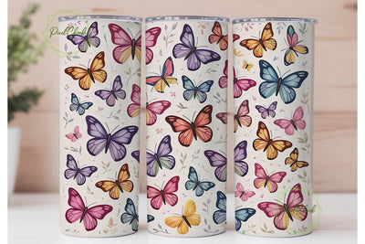 Pastel Butterfly 20oz Tumbler Wrap Sublimation PixelChick 