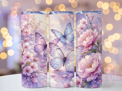 Pastel Butterfly Blossom 20oz Tumbler, Pastel Style, Butterfly Motif, Floral Blossom, Elegant Theme, Whimsical Charm, 20oz Wrap, Sublimation Tumbler Sublimation SvggirlplusArt 
