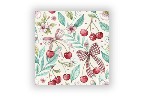 Pastel Cherry Gingham Digital Paper, Seamless Watercolor Fruit Pattern Pack, Printable Scrapbook Paper, Summer Red Design Bundle Digital Pattern FloridPrintables 