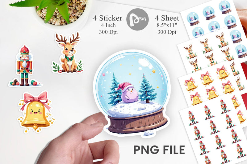 Pastel Christmas Character Sticker Sublimation artnoy 