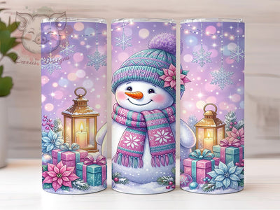 Pastel Christmas Cute Snowman 20oz Tumbler, Pastel Christmas, Cute Snowman, Pastel Snowman, Christmas Snowman, Snowman Tumbler, 20oz Tumbler Wrap, Pastel Snowman PNG Sublimation Lara' s Designs 