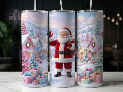 Pastel Christmas Santa 20oz Tumbler, Pastel Santa, Christmas Santa, Pastel Christmas, Santa Tumbler, Santa Tumbler PNG, Pastel Santa PNG, 20oz Tumbler Wrap Sublimation SvggirlplusArt 