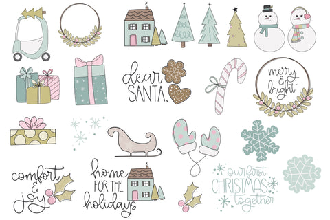 Pastel Christmas SVG Bundle, Babys First Christmas SVG file for Cricut, Cute Candy Cane PNG for Tshirts, Sublimation, Stickers & More SVG Designing Digitals 