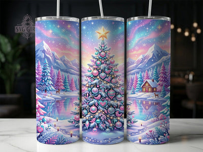 Pastel Christmas Tree 20oz Tumbler, Pastel Xmas Tree, Christmas Tree, Pastel Christmas, Pastel Tree Tumbler, Christmas Tree PNG, Pastel Tree PNG, 20oz Tumbler Wrap Sublimation SvggirlplusArt 