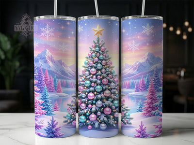 Pastel Christmas Tree 20oz Tumbler, Pastel Xmas Tree, Christmas Tree, Pastel Christmas, Pastel Tree Tumbler, Christmas Tree PNG, Pastel Tree PNG, 20oz Tumbler Wrap Sublimation SvggirlplusArt 