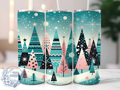 Pastel Christmas Tree Snowflake Tumbler, Snowflake Holiday Wrap, 20oz Tumbler Sublimation, Soft Pastel Winter Design, Cute Christmas Sublimation, Festive Snowflake Tumbler, Cozy Holiday Wrap Sublimation ToriDesigns 