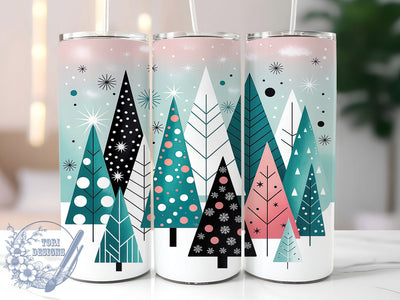 Pastel Christmas Tree Snowflake Tumbler, Snowflake Holiday Wrap, 20oz Tumbler Sublimation, Soft Pastel Winter Design, Cute Christmas Sublimation, Festive Snowflake Tumbler, Cozy Holiday Wrap Sublimation ToriDesigns 
