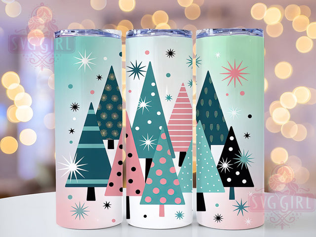 Pastel Christmas Tree Tumbler, Holiday Snowflake Sublimation Design, Festive Pastel Christmas Art, 20oz Holiday Tumbler, Whimsical Pastel Mug, Elegant Snowflake Cup, Soft Christmas Wrap Sublimation SvggirlplusArt 