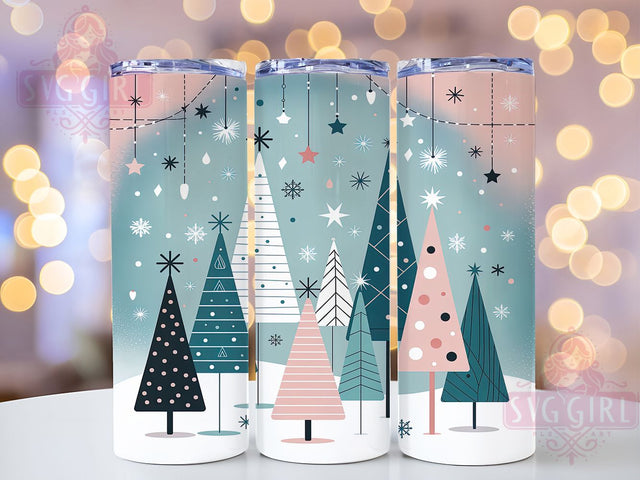 Pastel Christmas Tree Tumbler, Holiday Snowflake Sublimation Design, Festive Pastel Christmas Art, 20oz Holiday Tumbler, Whimsical Pastel Mug, Elegant Snowflake Cup, Soft Christmas Wrap Sublimation SvggirlplusArt 