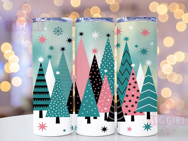 Pastel Christmas Tree Tumbler, Holiday Snowflake Sublimation Design, Festive Pastel Christmas Art, 20oz Holiday Tumbler, Whimsical Pastel Mug, Elegant Snowflake Cup, Soft Christmas Wrap Sublimation SvggirlplusArt 