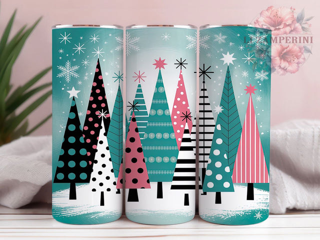 Pastel Christmas Tree Tumbler, Pastel Christmas Tree, Soft Holiday Colors, Christmas Snowflake, Winter Pastel Design, 20oz Tumbler, Sublimation Design Sublimation Li Zamperini 