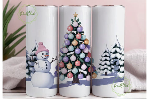 Pastel Christmas Wonderland 20oz Tumbler Sublimation PixelChick 