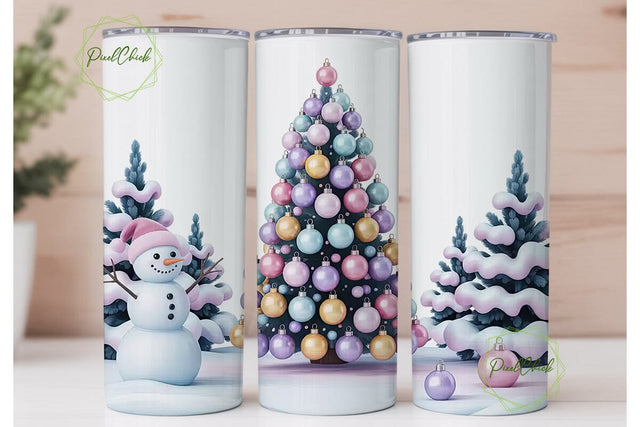 Pastel Christmas Wonderland 20oz Tumbler Sublimation PixelChick 