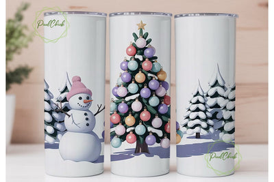 Pastel Christmas Wonderland 20oz Tumbler Sublimation PixelChick 