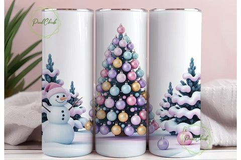 Pastel Christmas Wonderland 20oz Tumbler Sublimation PixelChick 