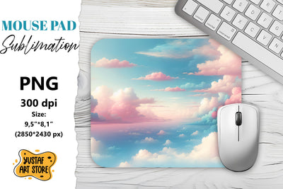 Pastel Cloudscape mouse pad sublimation. Sublimation Yustaf Art Store 
