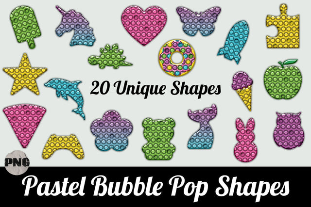 Pastel Color Bubble Pop Shapes Sublimation AlexandHer Digital Art 