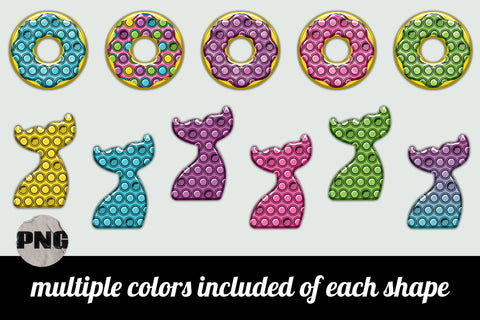 Pastel Color Bubble Pop Shapes Sublimation AlexandHer Digital Art 