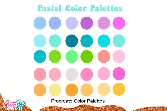 Pastel Color Palette for Procreate Sublimation Cute files 