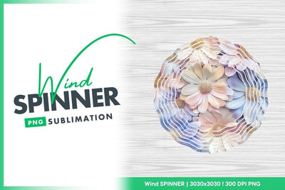 Pastel Colored Flower Background With Wind Spinner Round Png Sublimation Regulrcrative 