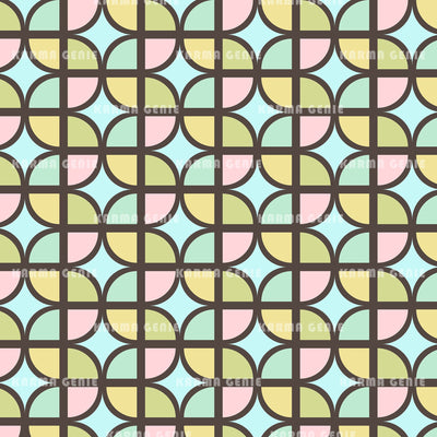 Pastel Colored Mid Century 70s Style Pattern Digital Paper Digital Pattern Karma Genie Graphics 