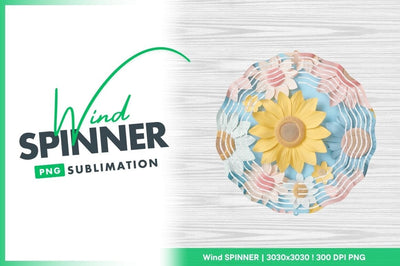 Pastel Colored Paper Flowers Wind Spinner Round Png Sublimation Regulrcrative 