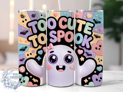Pastel Coquette Cute Ghost Halloween Tumbler, Coquette Ghost Wrap, Too Cute To Spook Cup, 20Oz Sublimation Tumbler, Spooky Cute Drinkware, Soft Horror Wrap, Ghost Lover Gift Sublimation ToriDesigns 