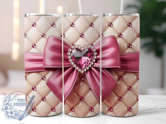 Pastel Coquette Soft Girl 3D Tumbler, Soft Girl Cup Wrap, 20Oz Sublimation Design, Girly Aesthetic Drinkware, Pastel Coquette Tumbler, Cute Bow Coffee Mug, Feminine 3D Cup Design Sublimation ToriDesigns 