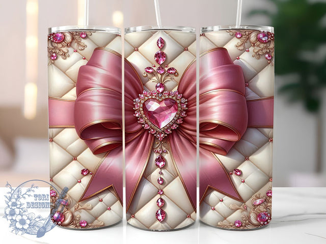 Pastel Coquette Soft Girl 3D Tumbler, Soft Girl Cup Wrap, 20Oz Sublimation Design, Girly Aesthetic Drinkware, Pastel Coquette Tumbler, Cute Bow Coffee Mug, Feminine 3D Cup Design Sublimation ToriDesigns 
