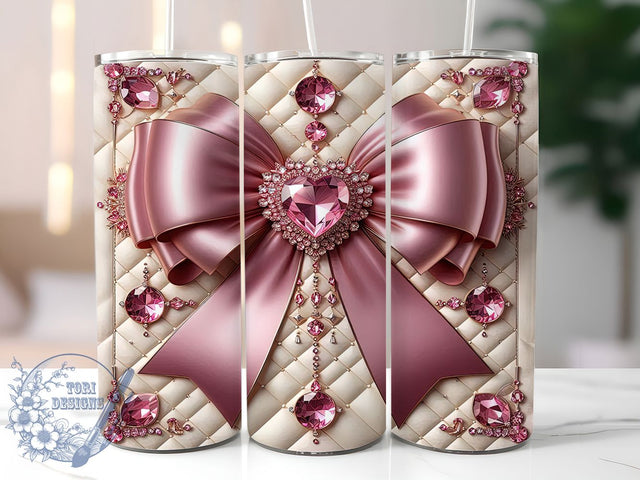 Pastel Coquette Soft Girl 3D Tumbler, Soft Girl Cup Wrap, 20Oz Sublimation Design, Girly Aesthetic Drinkware, Pastel Coquette Tumbler, Cute Bow Coffee Mug, Feminine 3D Cup Design Sublimation ToriDesigns 