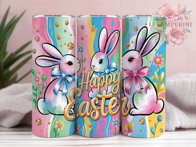 Pastel Cute Brush Stroke Easter Bunny Tumbler Wrap, Brush Stroke Easter PNG, Happy Easter Tumbler, 20oz Sublimation Design, Cute Bunny Tumbler Wrap, Pastel Easter Tumbler Sublimation Li Zamperini 
