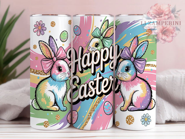 Pastel Cute Brush Stroke Easter Bunny Tumbler Wrap, Brush Stroke Easter PNG, Happy Easter Tumbler, 20oz Sublimation Design, Cute Bunny Tumbler Wrap, Pastel Easter Tumbler Sublimation Li Zamperini 