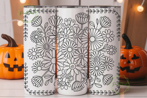 Pastel Dream Floral Tumbler Wrap Sublimation PixelChick 