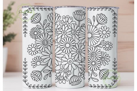 Pastel Dream Floral Tumbler Wrap Sublimation PixelChick 
