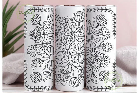 Pastel Dream Floral Tumbler Wrap Sublimation PixelChick 