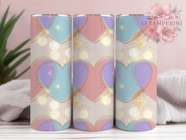 Pastel Dreamy Valentine Heart Tumbler, Soft Romantic Pattern, Dreamy Love Design, 20Oz Sublimation Wrap, Cute Valentine Art, Gentle Heart Texture, Tumbler Sublimation Sublimation Li Zamperini 