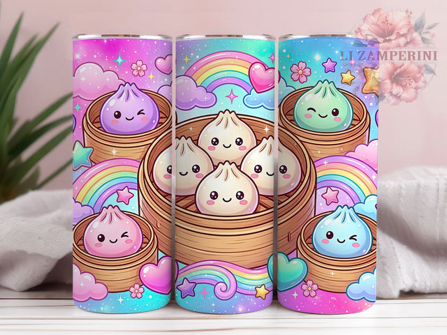 Pastel Dumpling Rainbow 20oz Tumbler, Pastel Dumpling, Dumpling Rainbow, Dumpling Tumbler, 20oz Tumbler, Rainbow Tumbler, Cute Dumpling, Tumbler Wrap Sublimation Li Zamperini 