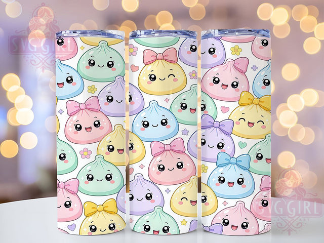Pastel Dumplings 20oz Tumbler, Pastel Colors, Cute Dumplings, Whimsical Design, Playful Style, Food Inspired, 20oz Wrap, Sublimation Tumbler Sublimation SvggirlplusArt 