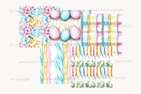 Pastel Easter Digital Papers | Cute Spring Patterns Digital Pattern GlamArtZhanna 