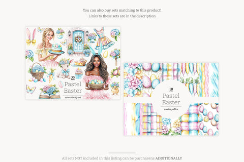 Pastel Easter Digital Papers | Cute Spring Patterns Digital Pattern GlamArtZhanna 
