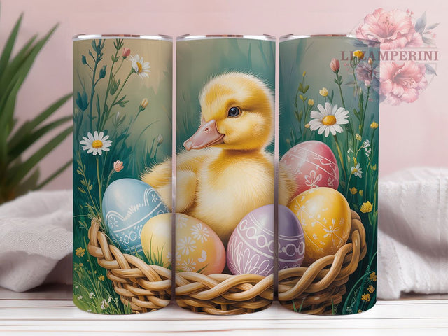 Pastel Easter Duckling Basket Tumbler, Spring Basket Tumbler, Pastel Egg Wrap, Cute Duck Wrap, Stylish 20oz Wrap, Sublimation Design, Trendy Gift Idea Sublimation Li Zamperini 