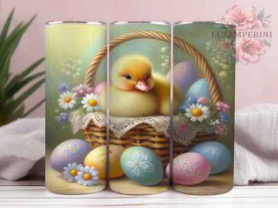 Pastel Easter Duckling Basket Tumbler, Spring Basket Tumbler, Pastel Egg Wrap, Cute Duck Wrap, Stylish 20oz Wrap, Sublimation Design, Trendy Gift Idea Sublimation Li Zamperini 